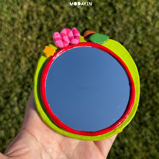 Clay Mirror “Green Apple”