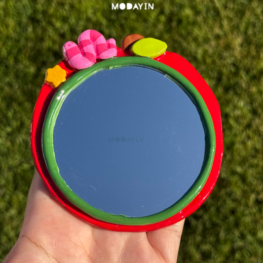 Clay Mirror “ Red apple”