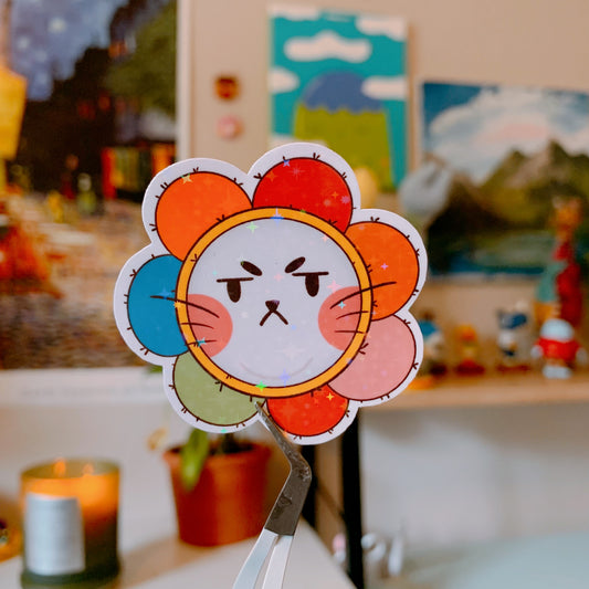 Sticker Flower cat