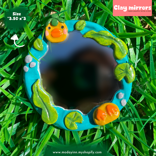 Clay Mirror "Duck waterfall"