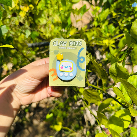 Clay pin "Tamagotchi"