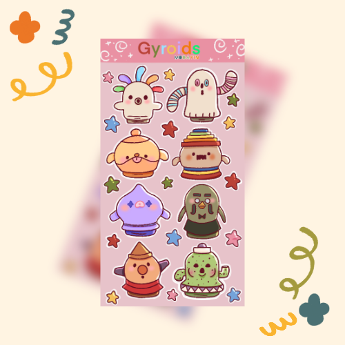 Sticker Sheet " ACNH Gyroids"